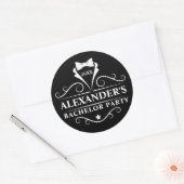 Sticker Rond Bachelor Party Tuxedo Cravate noir (Enveloppe)