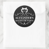 Sticker Rond Bachelor Party Tuxedo Cravate noir (Sac)