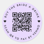 Sticker Rond Bachelorette Acheter L'Épouse Un Boisson Violet Co (Devant)