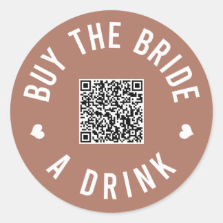 Sticker Rond Bachelorette Acheter L'Épouse Un Verre Venmo QR Co