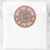 Sticker Rond Bachelorette Acheter L'Épouse Un Verre Venmo QR Co (Sac)