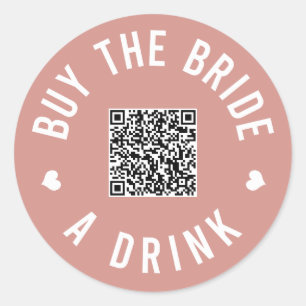 Sticker Rond Bachelorette Acheter L'Épouse Un Verre Venmo QR Co