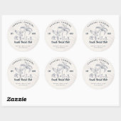 Sticker Rond Bachelorette Coastal Cowgirl (Feuille)