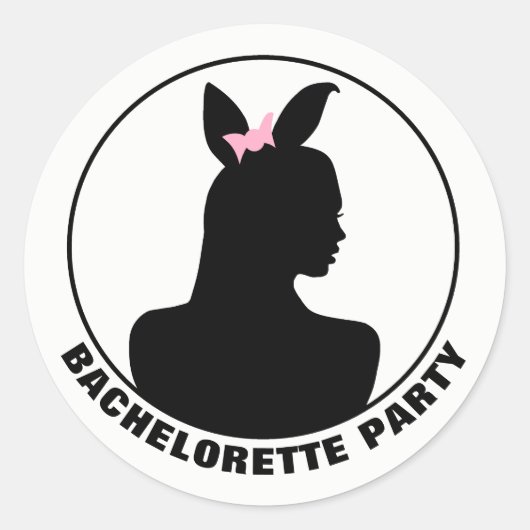 Sticker Rond Bachelorette de fille lapin rose (Devant)