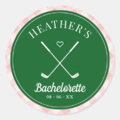 Sticker Rond Bachelorette de golf dernier Swing (Devant)