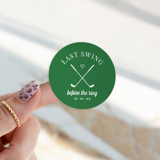Sticker Rond Bachelorette de golf dernier Swing