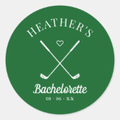 Sticker Rond Bachelorette de golf dernier Swing (Devant)