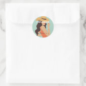 Sticker Rond Bachelorette Dernière Rodéo Rose (Sac)