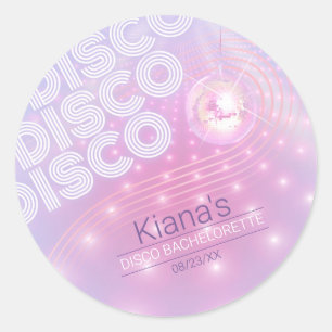 Sticker Rond Bachelorette Disco Rétro V2 ID928