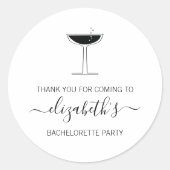Sticker Rond Bachelorette en verre Coupe Bubbly (Devant)