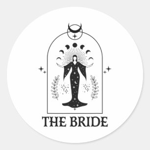 Sticker Rond Bachelorette gothique Coven de mariée