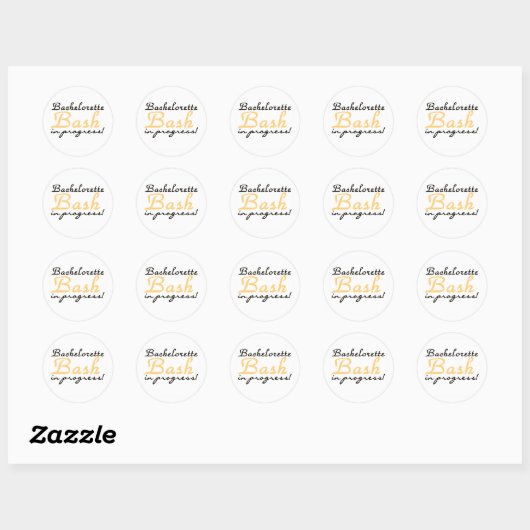 Sticker Rond Bachelorette jaune (Feuille)