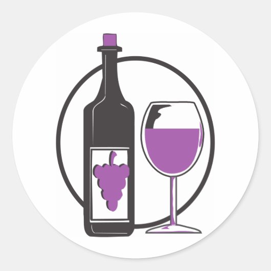 Sticker Rond Bachelorette Parti vin rouge (Devant)