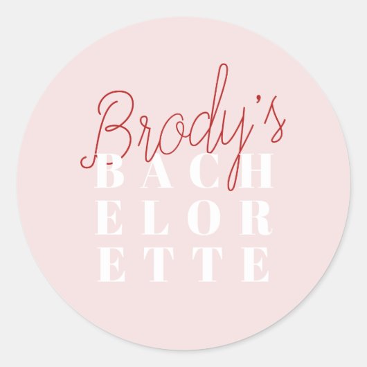 Sticker Rond Bachelorette Party - Brody (Devant)
