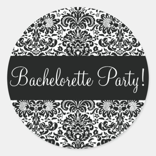 Sticker Rond Bachelorette Party Damask Enveloppe Sceau (Devant)