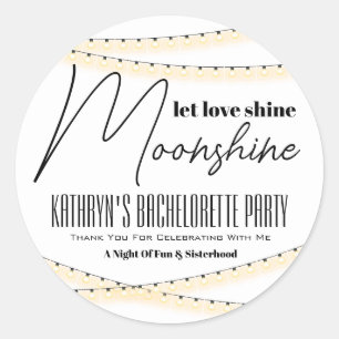 Sticker Rond Bachelorette Party Moonshine Favoriser le Étiquett