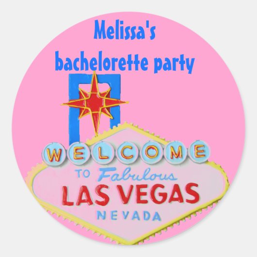 Sticker Rond Bachelorette rose Las Vegas (Devant)