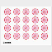 Sticker Rond Bachelorette rouge et rose du littoral (Feuille)