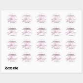 Sticker Rond Bachelorette Rustique Charming Burgundy Wine Stain (Feuille)