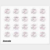 Sticker Rond Bachelorette Rustique Mariage de tôle rouge foncé (Feuille)