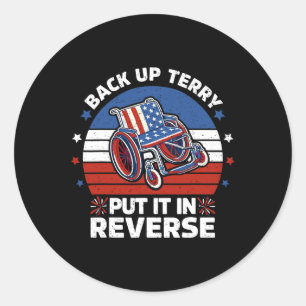 Sticker Rond Back Up Terry L'A Mis En Reverse Vintage 4 Juil