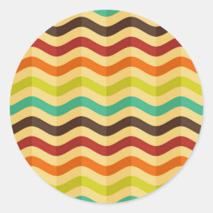Sticker Rond Background with stripes in retro 4