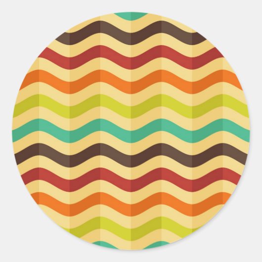 Sticker Rond Background with stripes in retro 4 (Devant)