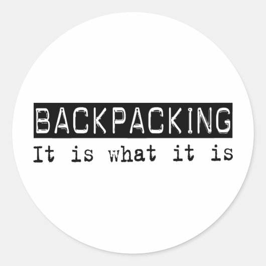 Sticker Rond Backpacking Il Est (Devant)