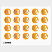 Sticker Rond Bacon Aime les oeufs Amusant conception Bacon (Feuille)