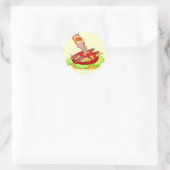 Sticker Rond Bacon cheeseburger suisse avec ketchup (Sac)