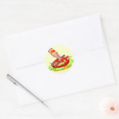 Sticker Rond Bacon cheeseburger suisse avec ketchup (Enveloppe)