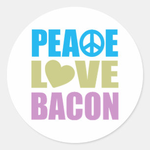 Sticker Rond Bacon d'amour pour la paix