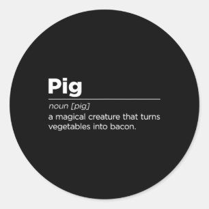Sticker Rond Bacon de porc amusant Art pour hommes femmes Barbe
