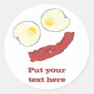 Sticker Rond Bacon et oeufs