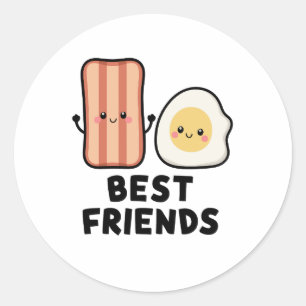 Sticker Rond Bacon et Oeufs meilleurs amis