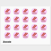 Sticker Rond Bacon, La Viande De Porte (Feuille)