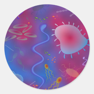 Sticker Rond Bactérie