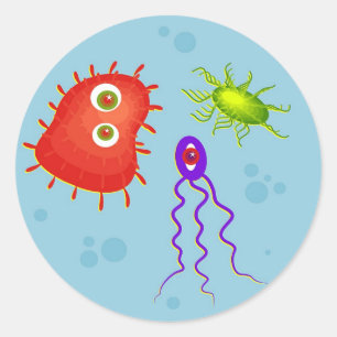 Sticker Rond Bactérie