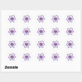 Sticker Rond Bactérie germée de dessin animé drôle (Feuille)