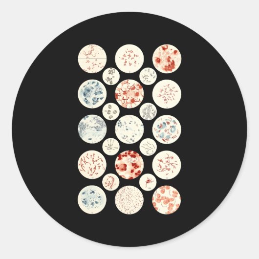 Sticker Rond Bactérie Microbiologie Bactérie Science Minuscule (Devant)