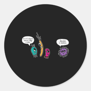Sticker Rond Bactéries amusantes Biologiste de la biologie des