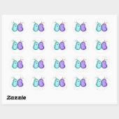 Sticker Rond Bactéries Cute Kawaii (Feuille)