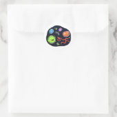 Sticker Rond Bactéries Cute Kawaii (Sac)