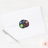 Sticker Rond Bactéries Cute Kawaii (Enveloppe)