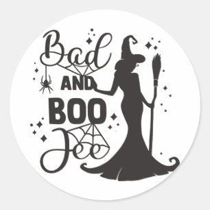 Sticker Rond Bad et Boo Jee Halloween