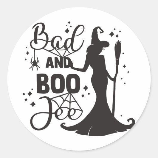 Sticker Rond Bad et Boo Jee Halloween (Devant)