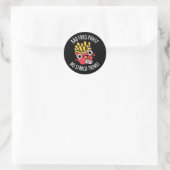 Sticker Rond Bad Fries Puns No Starch Thon Pun Dark BG (Sac)