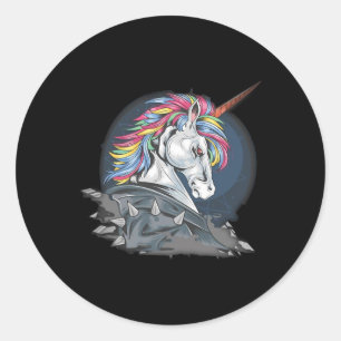 Sticker Rond Bad garçon unique licorne cheval gangster groupe b