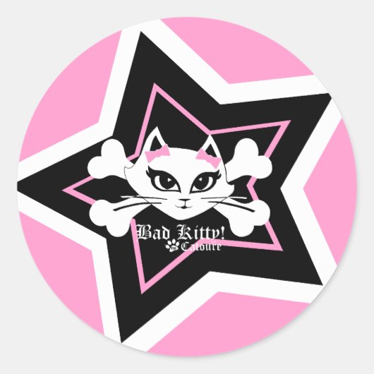 Sticker Rond Bad Kitty Little Rose Stickerz (Devant)