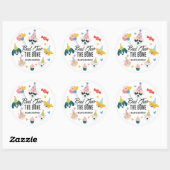 Sticker Rond Bad Two Bone Dogs & Cat Balloons 2e anniversaire (Feuille)